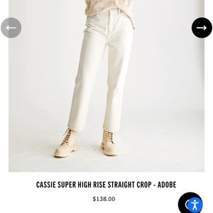 Pistola CASSIE SUPER HIGH RISE STRAIGHT CROP - ADOBE